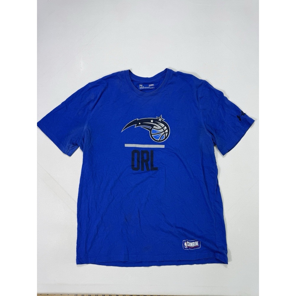 Orlando Magic Shirt Mens Large Blue NBA Basketball Under Armour Combine HeatGear